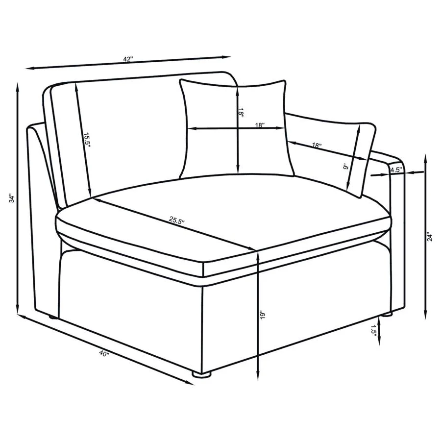 Hobson Upholstered Sectional Pieces Charcoal - Image 44