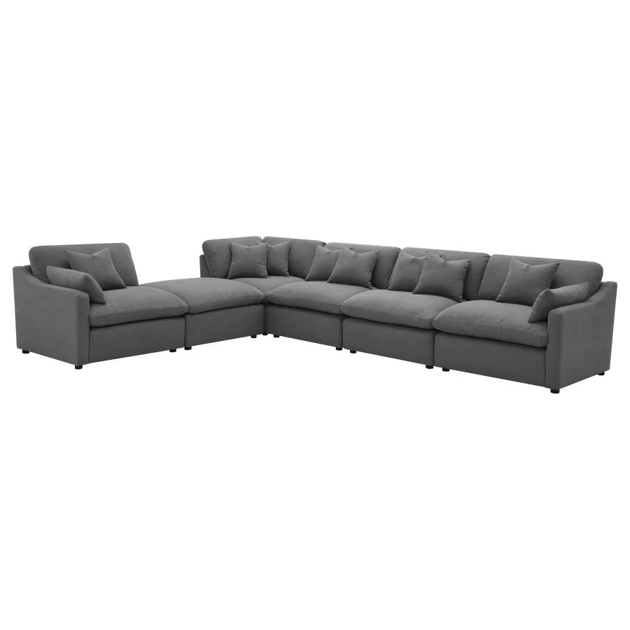 Hobson Upholstered Sectional Pieces Charcoal - Image 79
