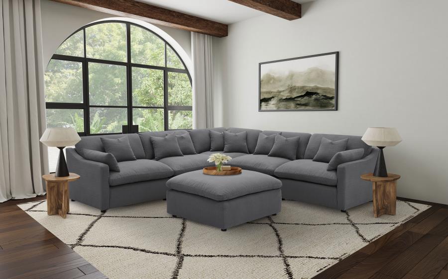 Hobson Upholstered Sectional Pieces Charcoal - Image 86