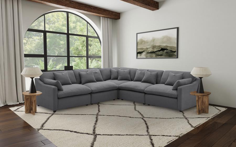 Hobson Upholstered Sectional Pieces Charcoal - Image 93