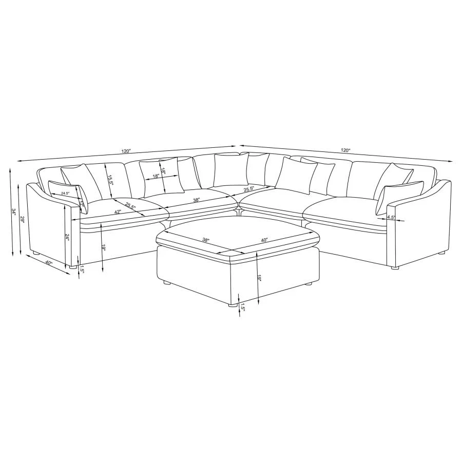 Hobson - Upholstered Modular Sectional Sofa With Ottoman - Image 19