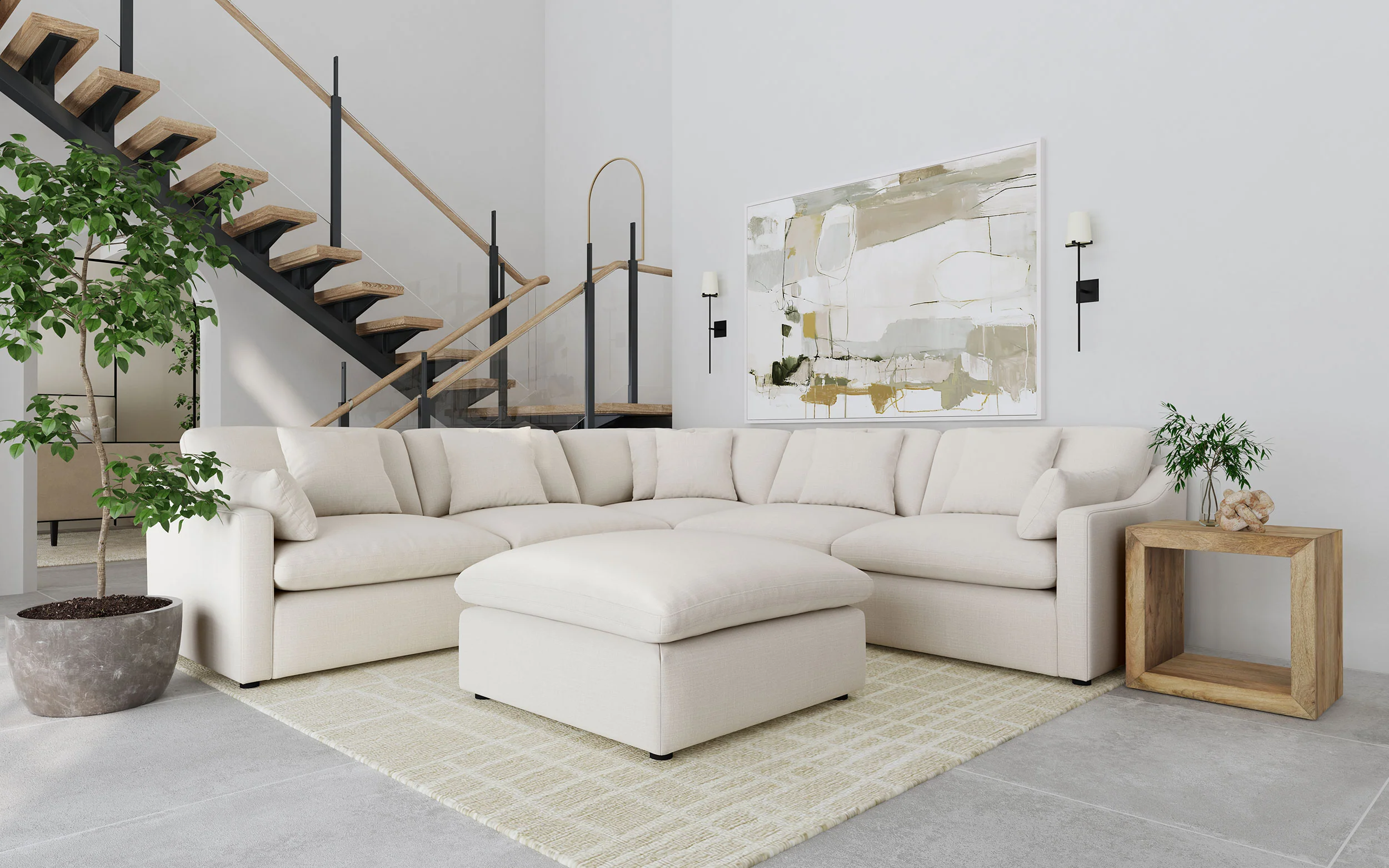 Hobson - Upholstered Modular Sectional Sofa With Ottoman - Image 29