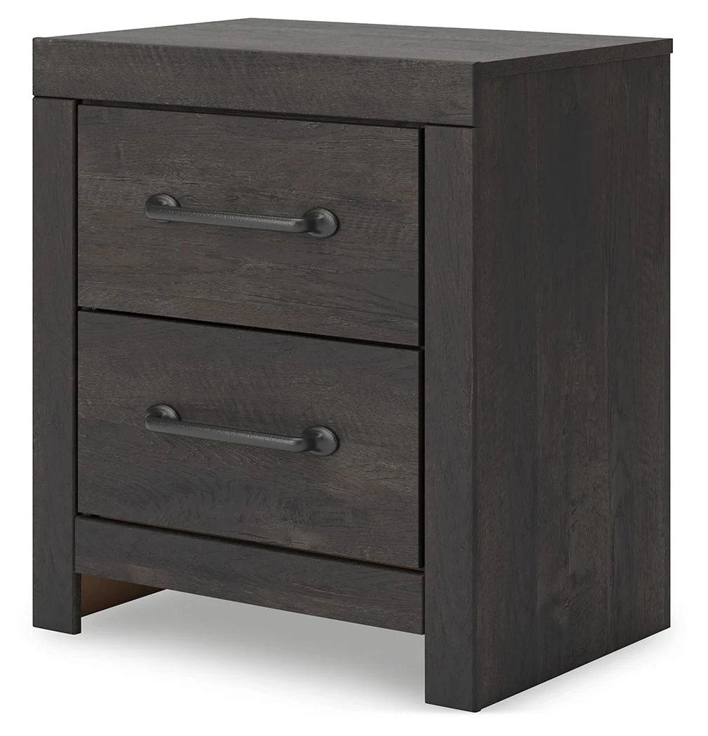 Hollivern - Two Drawer Night Stand - Dark Gray - Image 2