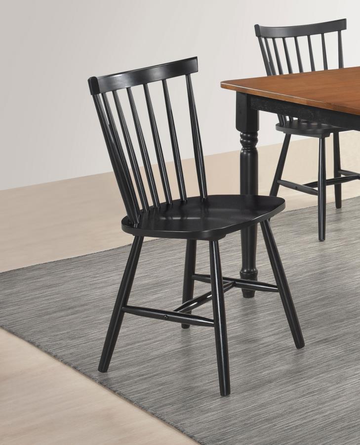 Hollyoak - Windsor Wood Dining Side Chair (Set of 2) - Black - Image 2