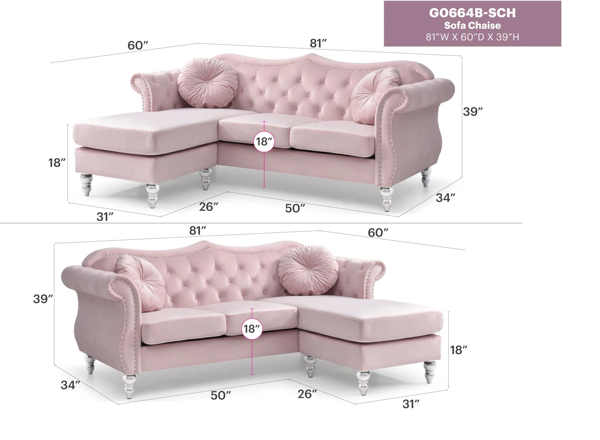 Hollywood - Sofa Chaise - Image 5