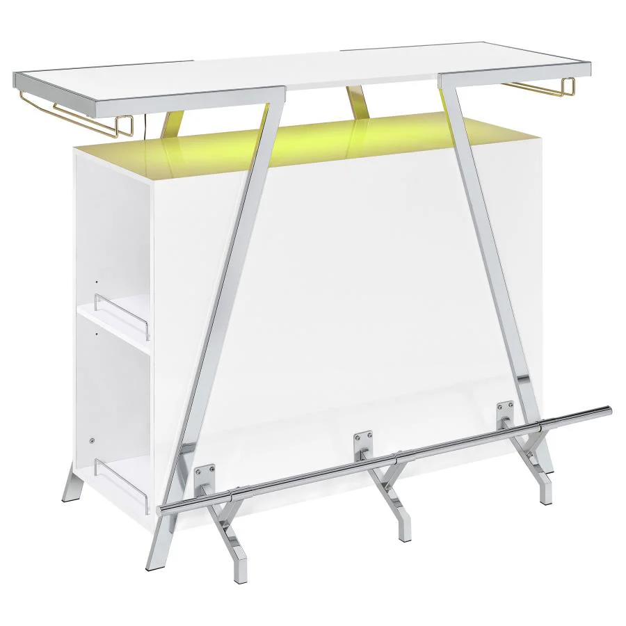 Araceli - Freestanding LED Home Bar Cabinet - White High Gloss - Image 11