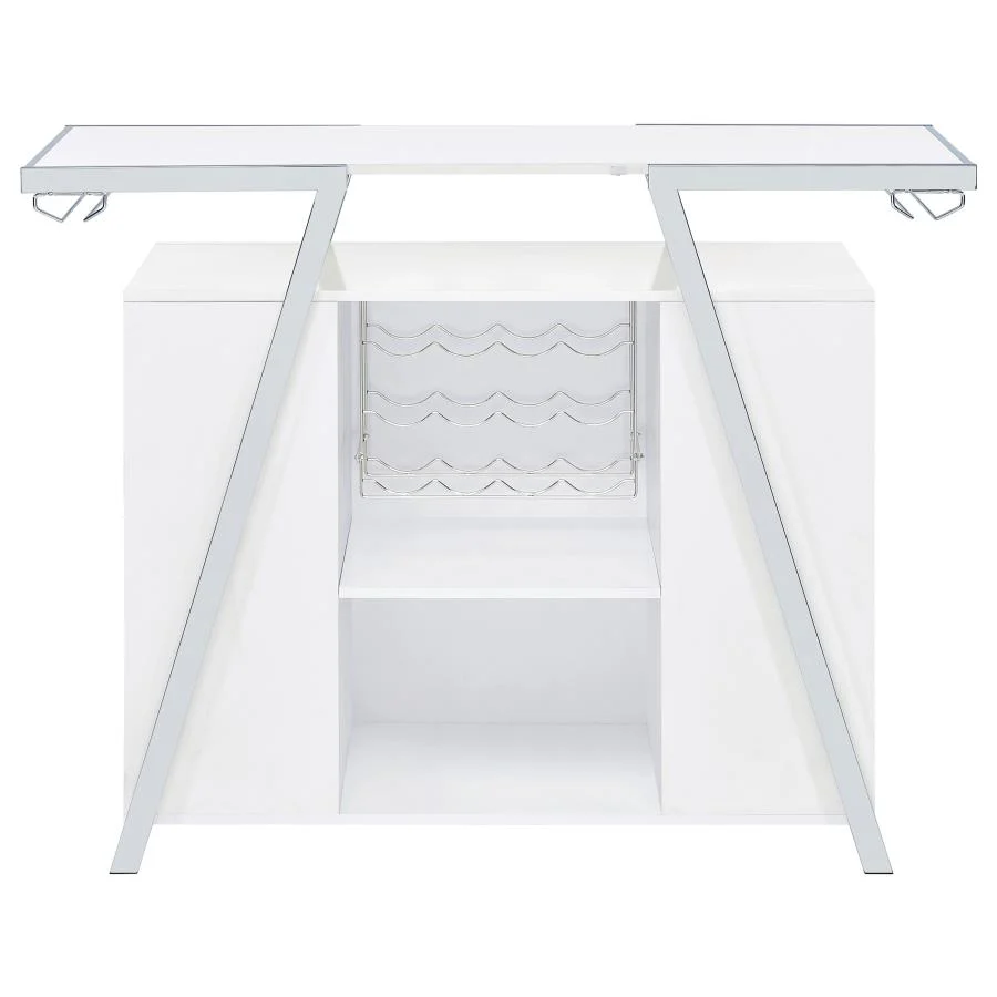 Araceli - Freestanding LED Home Bar Cabinet - White High Gloss - Image 18