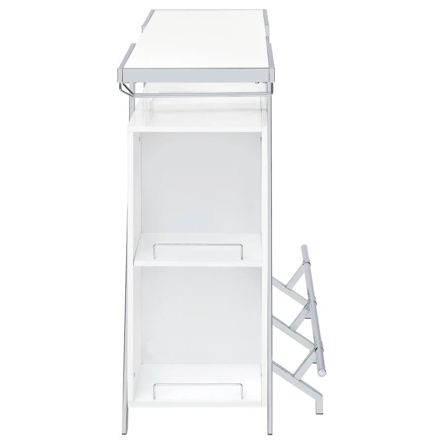 Araceli - Freestanding LED Home Bar Cabinet - White High Gloss - Image 19
