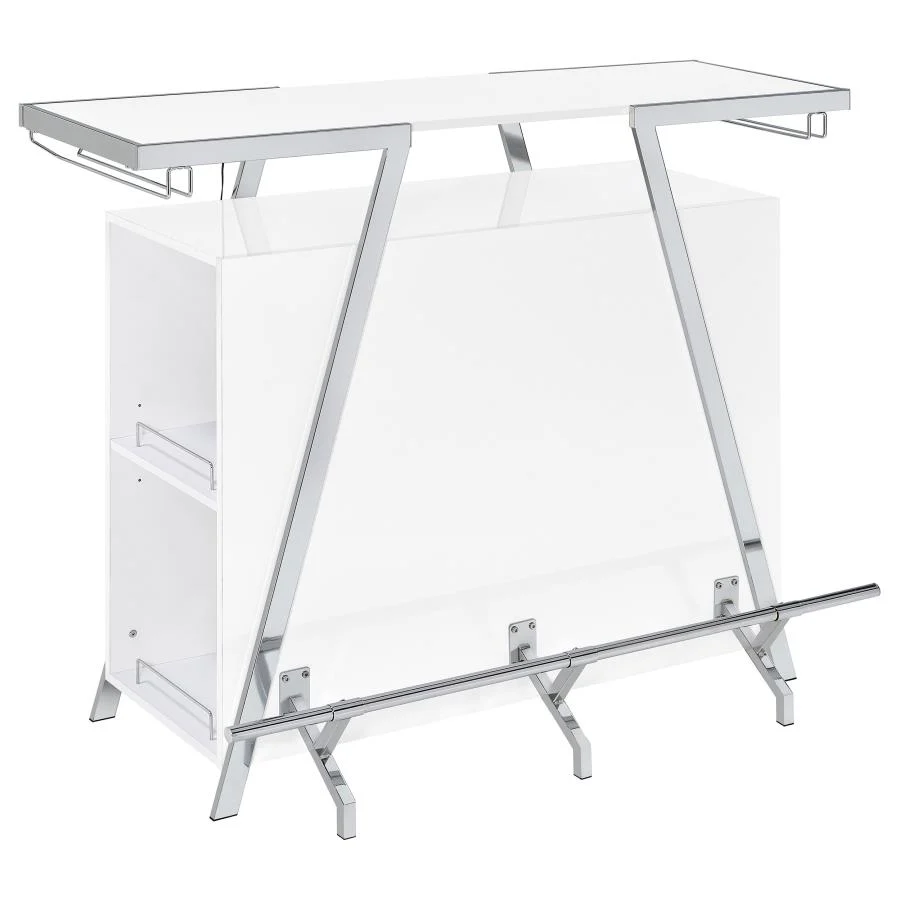 Araceli - Freestanding LED Home Bar Cabinet - White High Gloss - Image 7