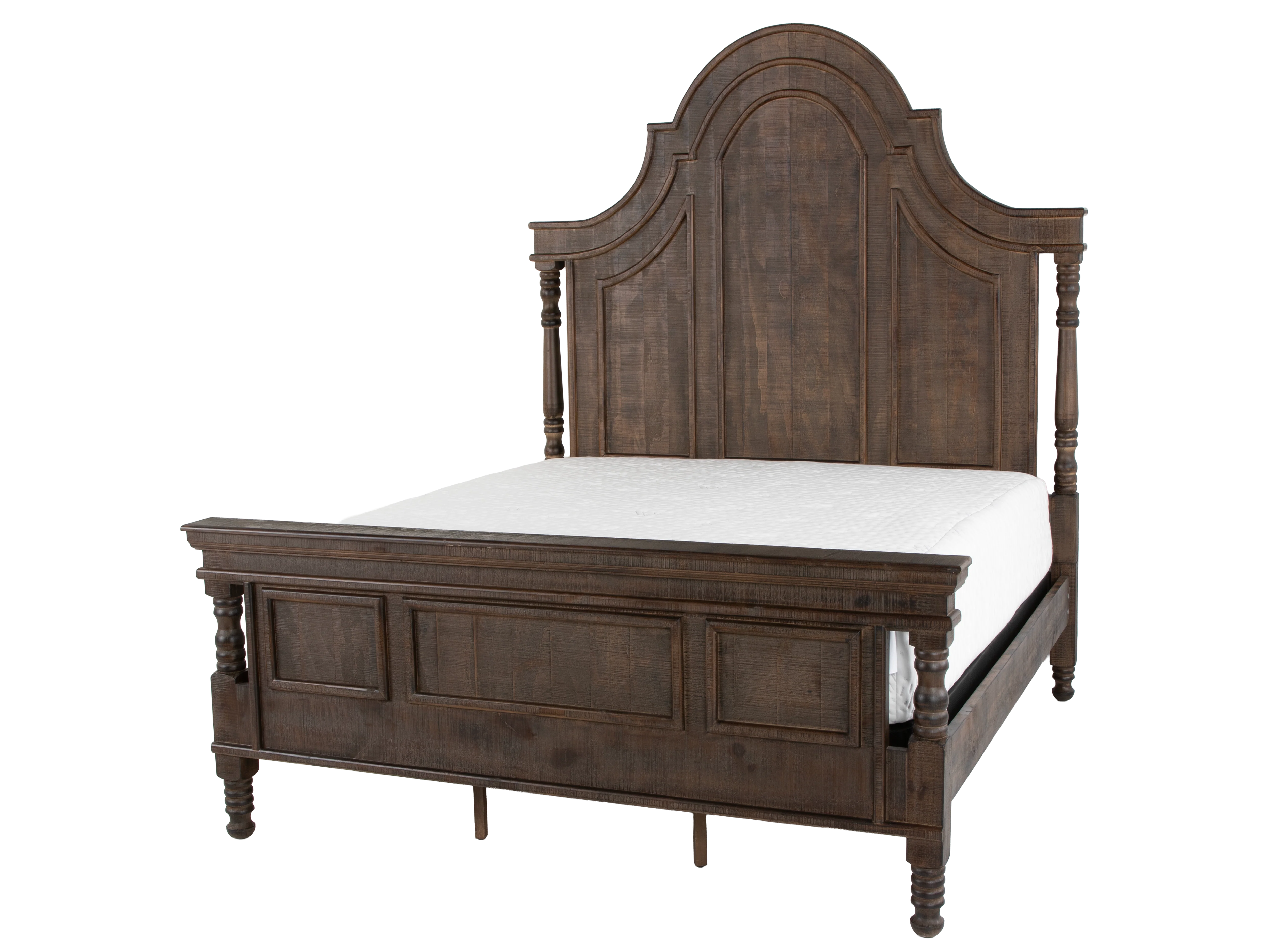 Honeywood Rustic Solid wood 6-Piece Bedroom Set with Arched Headboard, Dresser, Mirror & Nightstand - Image 4