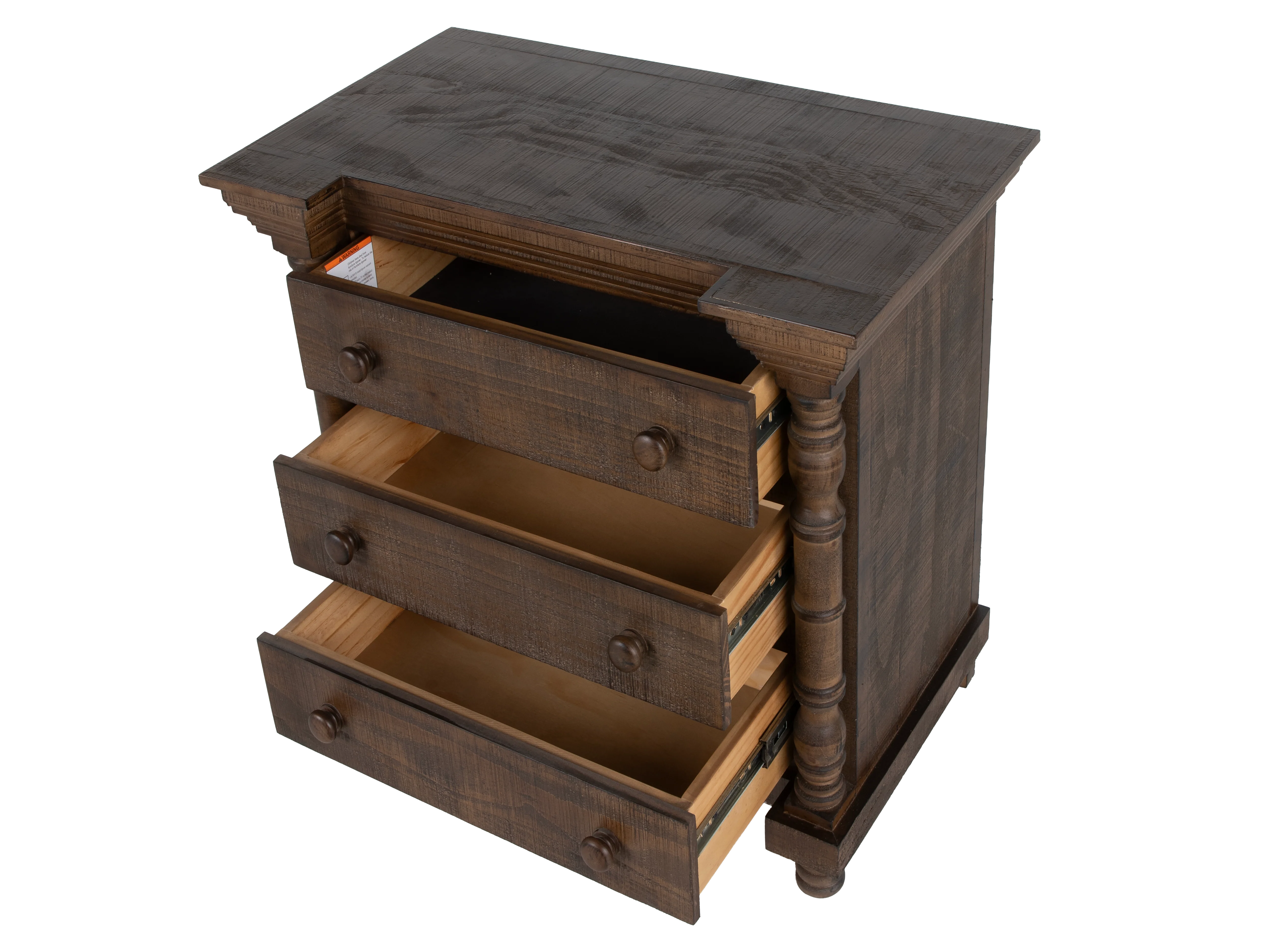 Honeywood Solid wood 3-Drawer Nightstand - Image 3