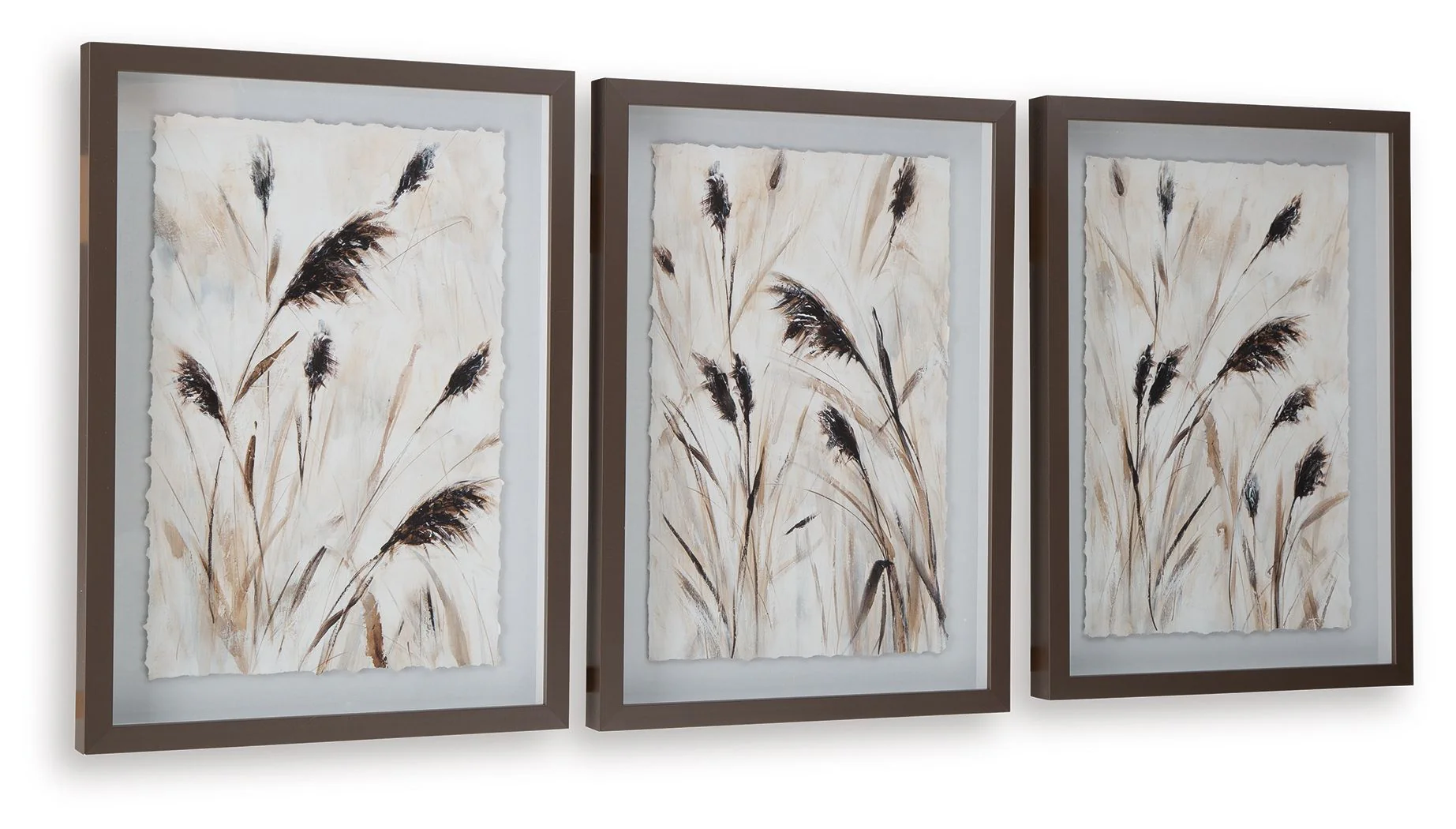 Honslow - Wall Art Set (Set of 3) - Brown / Black / White - Image 2
