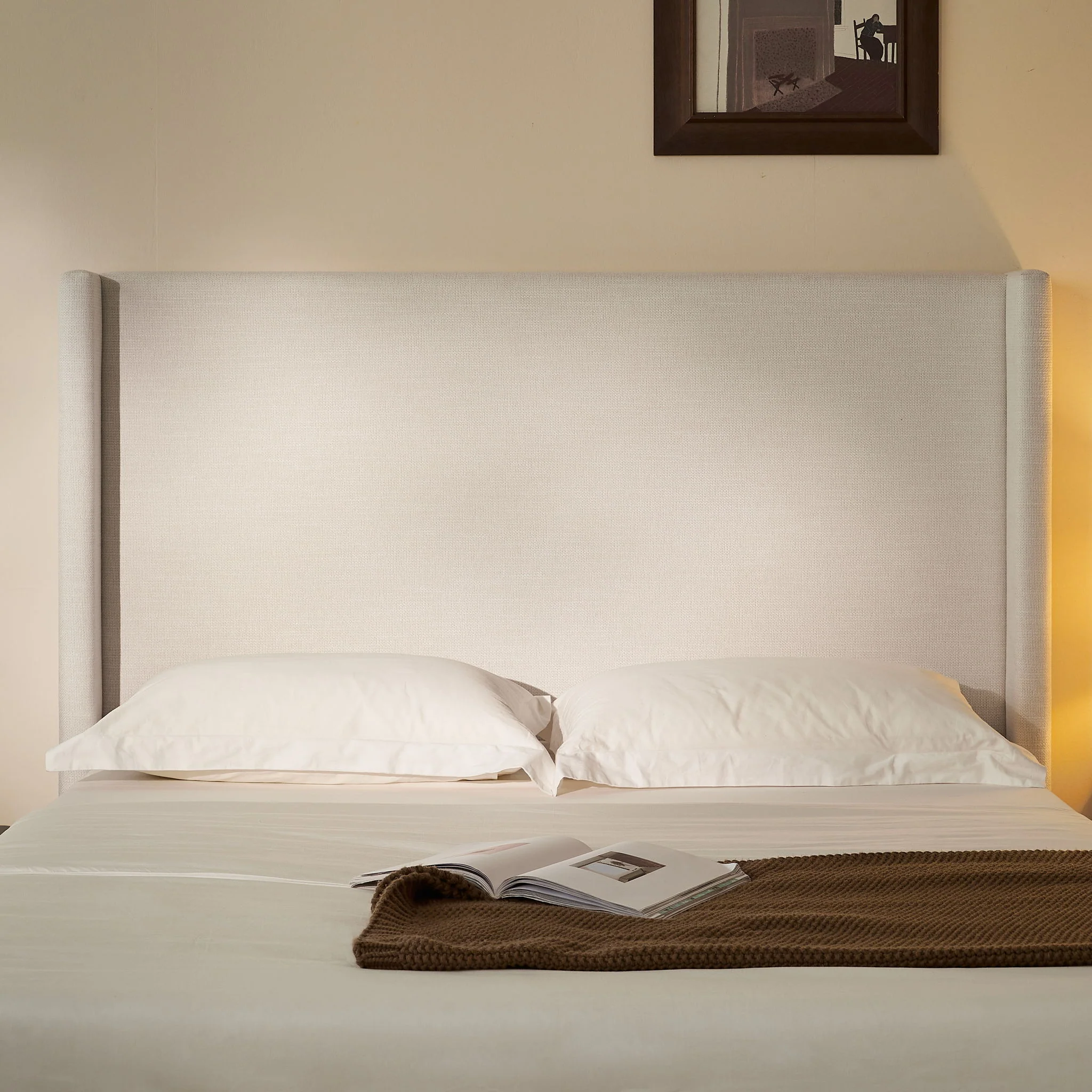 Hosford - Minimalist Upholstered Wingback Bed - Image 15