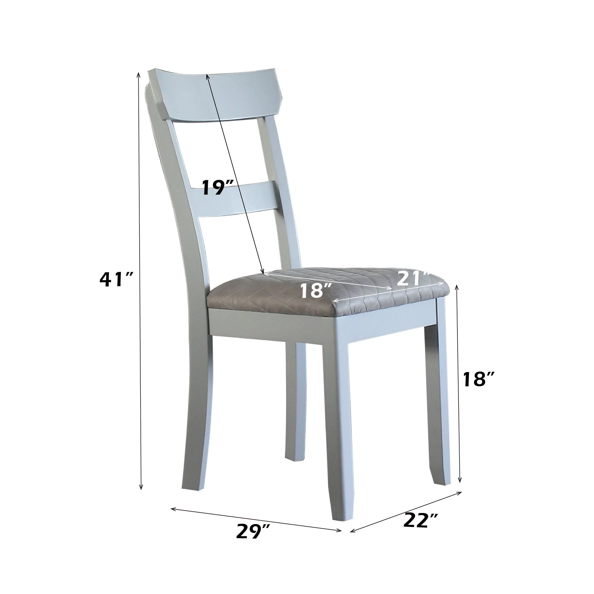 House Marchese - Two Tone Side Chair (Set of 2) - Gray / Pearl Gray - Image 4