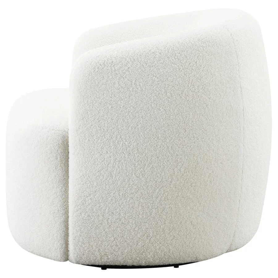 Hudson - Faux Sheepskin Upholstered Swivel Chair - Natural - Image 5