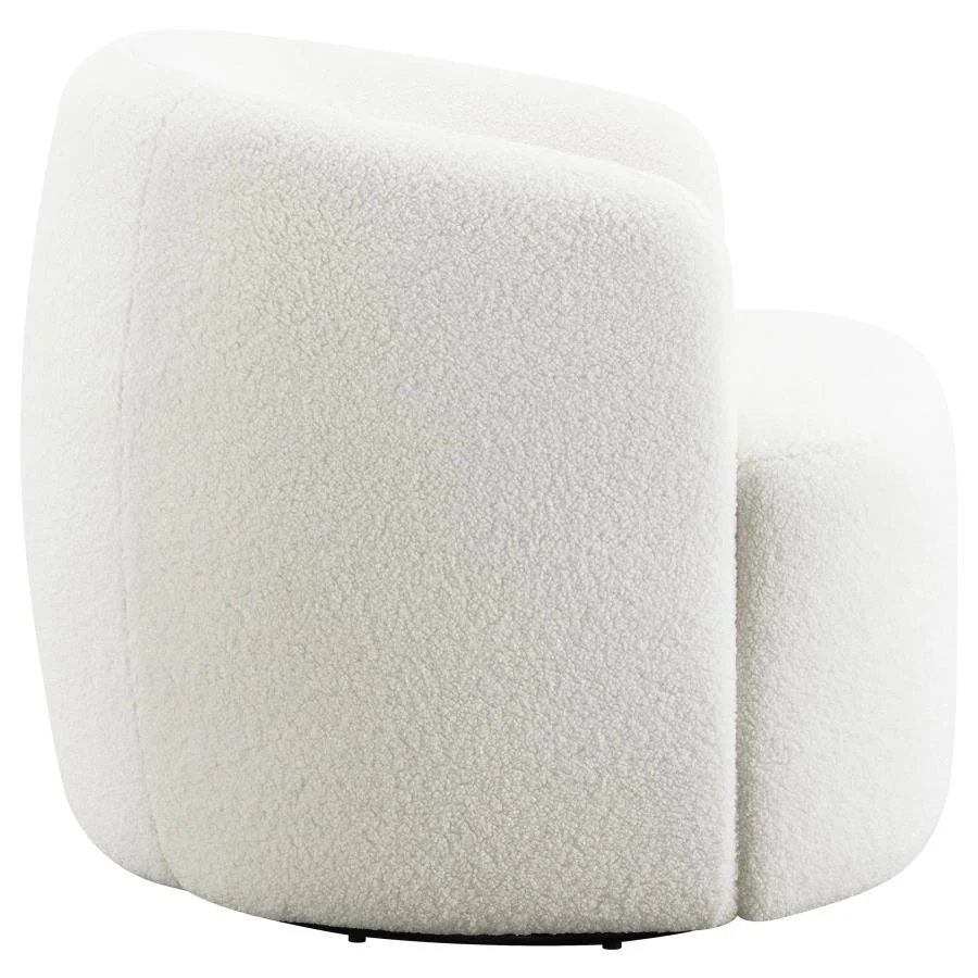 Hudson - Faux Sheepskin Upholstered Swivel Chair - Natural - Image 8