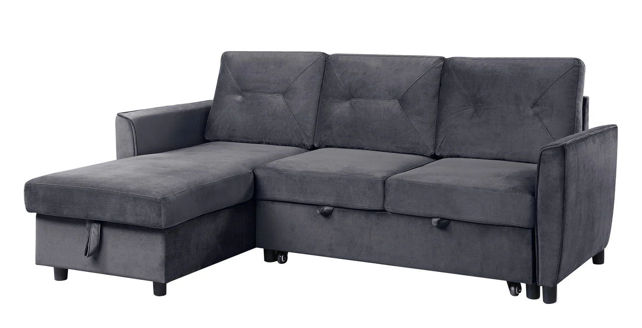 Hudson - Reversible Sleeper Sectional Sofa With Storage Chaise - Dark Gray - Image 3