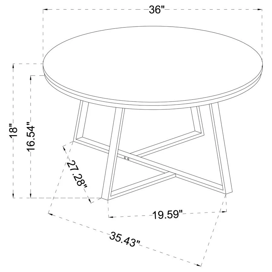 Hugo - Round Faux Marble Coffee Table - White And Matte Black - Image 3