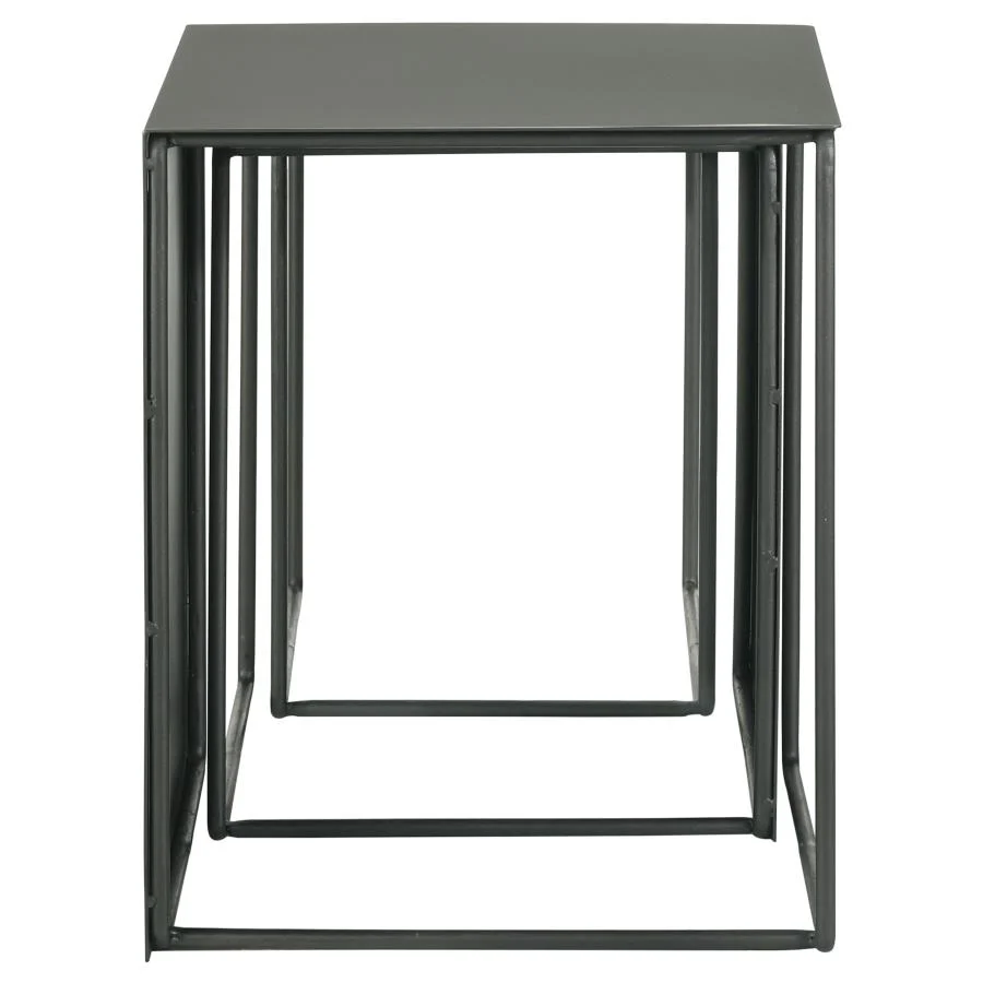 Imez - 3 Piece Rectangular Metal Nesting Table Set - Gray - Image 5