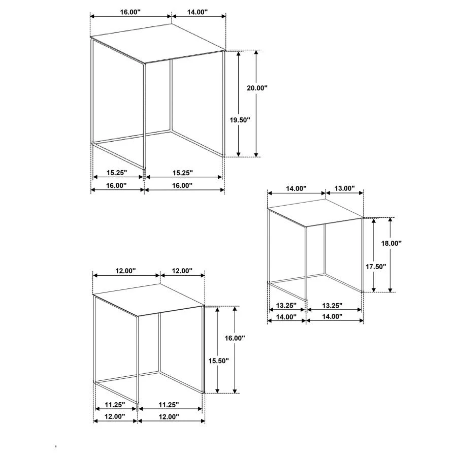 Imez - 3 Piece Rectangular Metal Nesting Table Set - Gray - Image 9