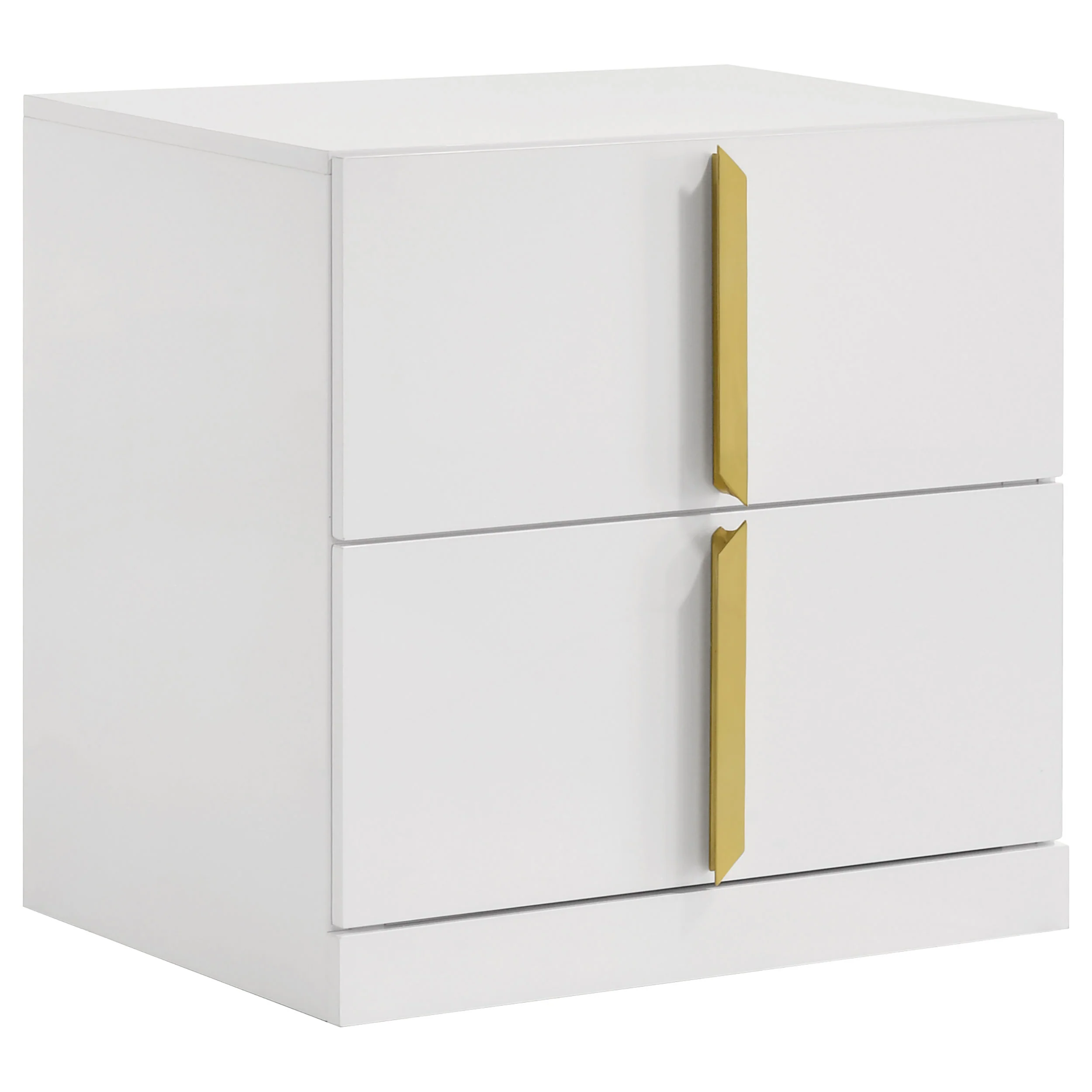 Ines - 2-Drawer Nightstand Bedside Table - White High Gloss - Image 13