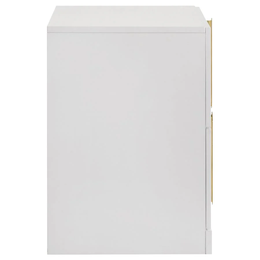 Ines - 2-Drawer Nightstand Bedside Table - White High Gloss - Image 6