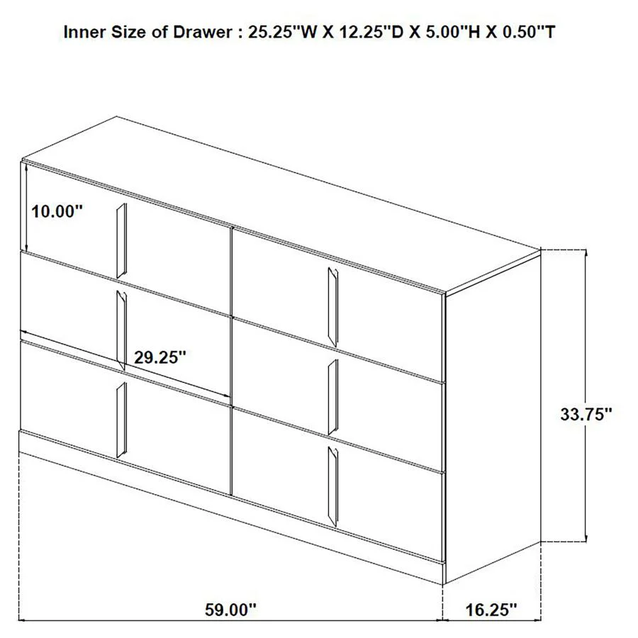 Ines - 6-Drawer Bedroom Dresser Cabinet - Image 19