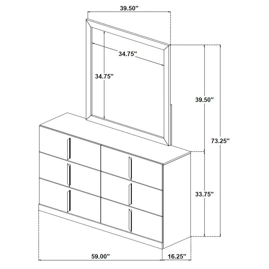 Ines - 6-Drawer Bedroom Dresser Cabinet - Image 20