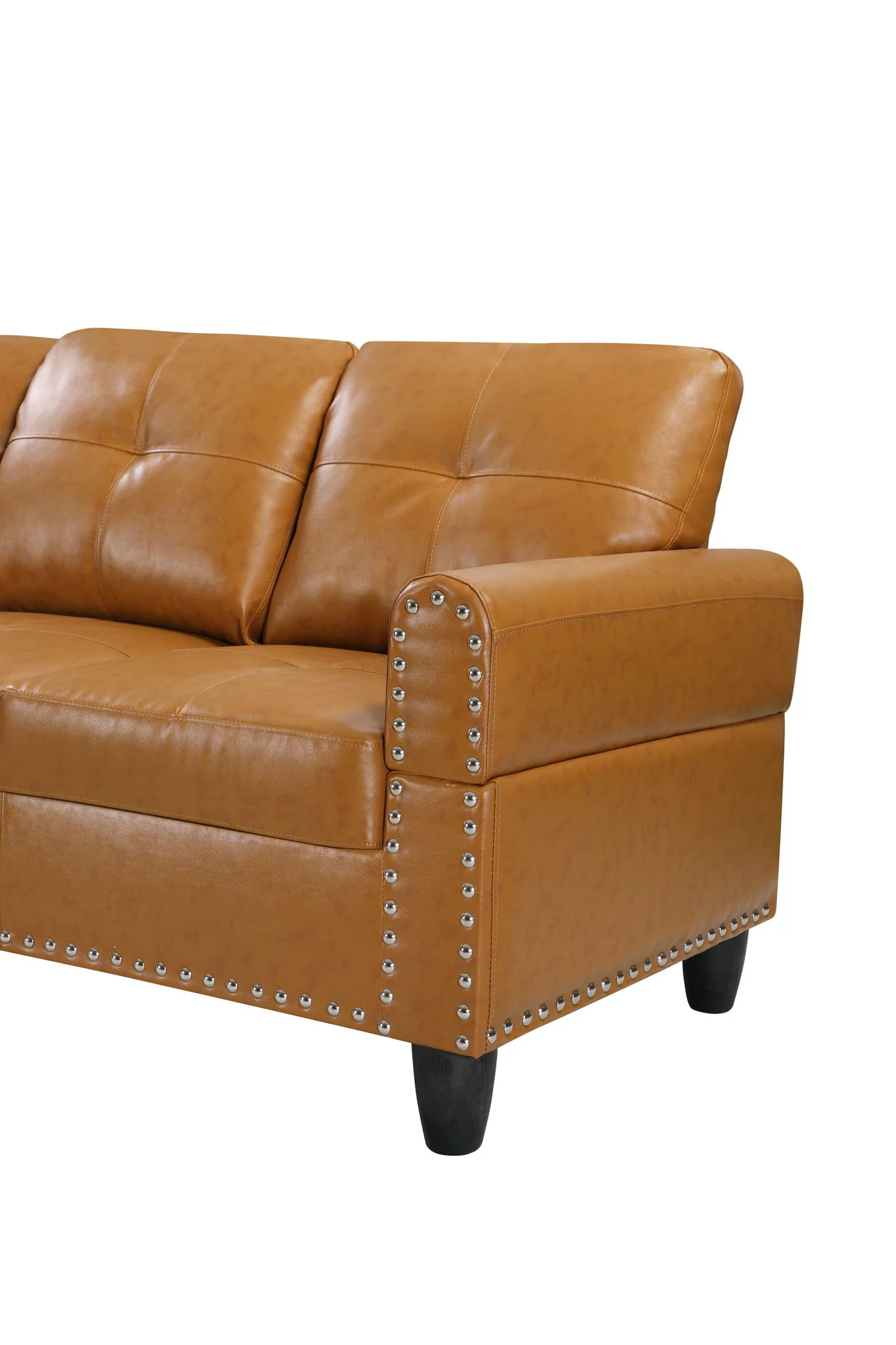 Irine - Faux Leather Sectional Sofa With Ottoman - Image 16