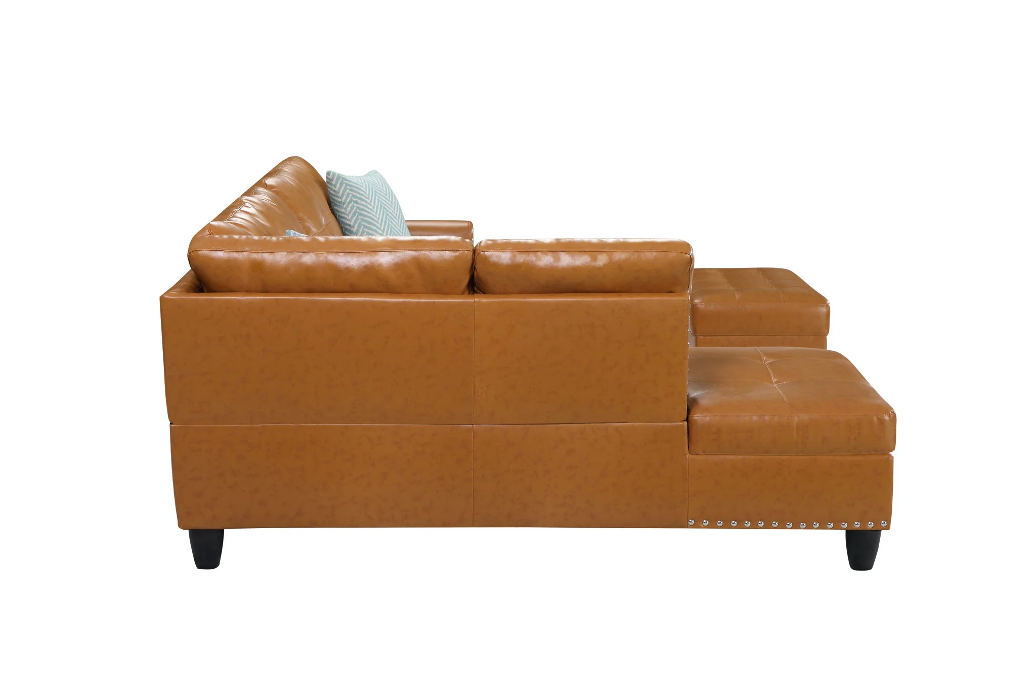 Irine - Faux Leather Sectional Sofa With Ottoman - Image 9