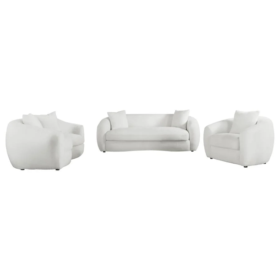Isabella - Faux Sheepskin Upholstered Sofa Set - Image 4