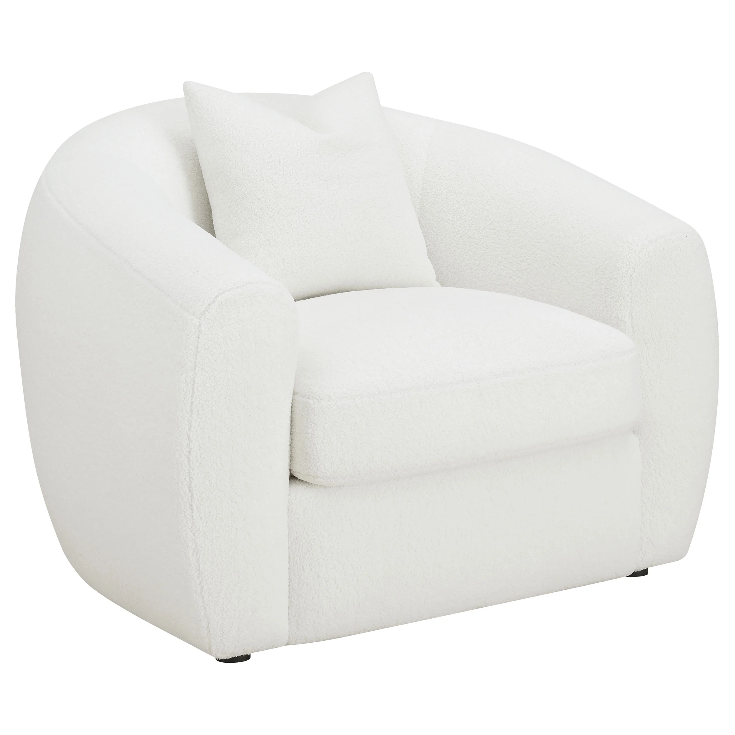 Isabella - Faux Sheepskin Upholstered Accent Chair Natural - Ivory - Image 12