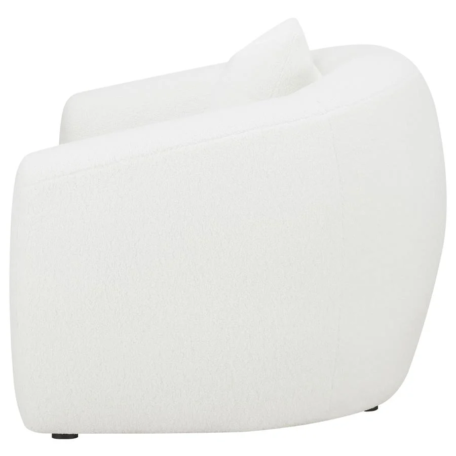 Isabella - Faux Sheepskin Upholstered Accent Chair Natural - Ivory - Image 5