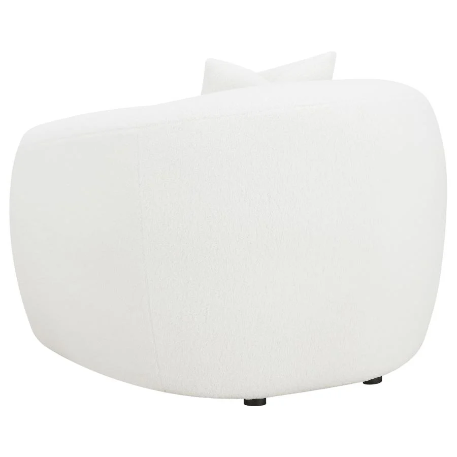 Isabella - Faux Sheepskin Upholstered Accent Chair Natural - Ivory - Image 6