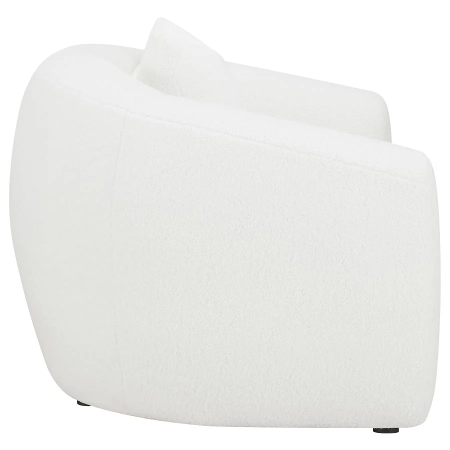 Isabella - Faux Sheepskin Upholstered Accent Chair Natural - Ivory - Image 8