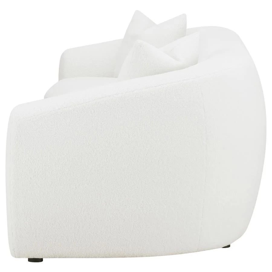 Isabella - Faux Sheepskin Upholstered Sofa Natural - Ivory - Image 5