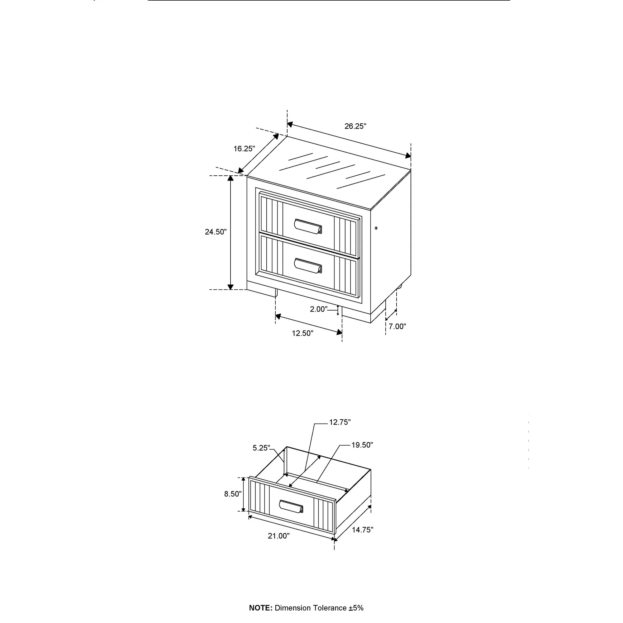 Isaiah - 5 Piece Bedroom Set With TV Lift-LED, Speakers And Fireplace - Image 13