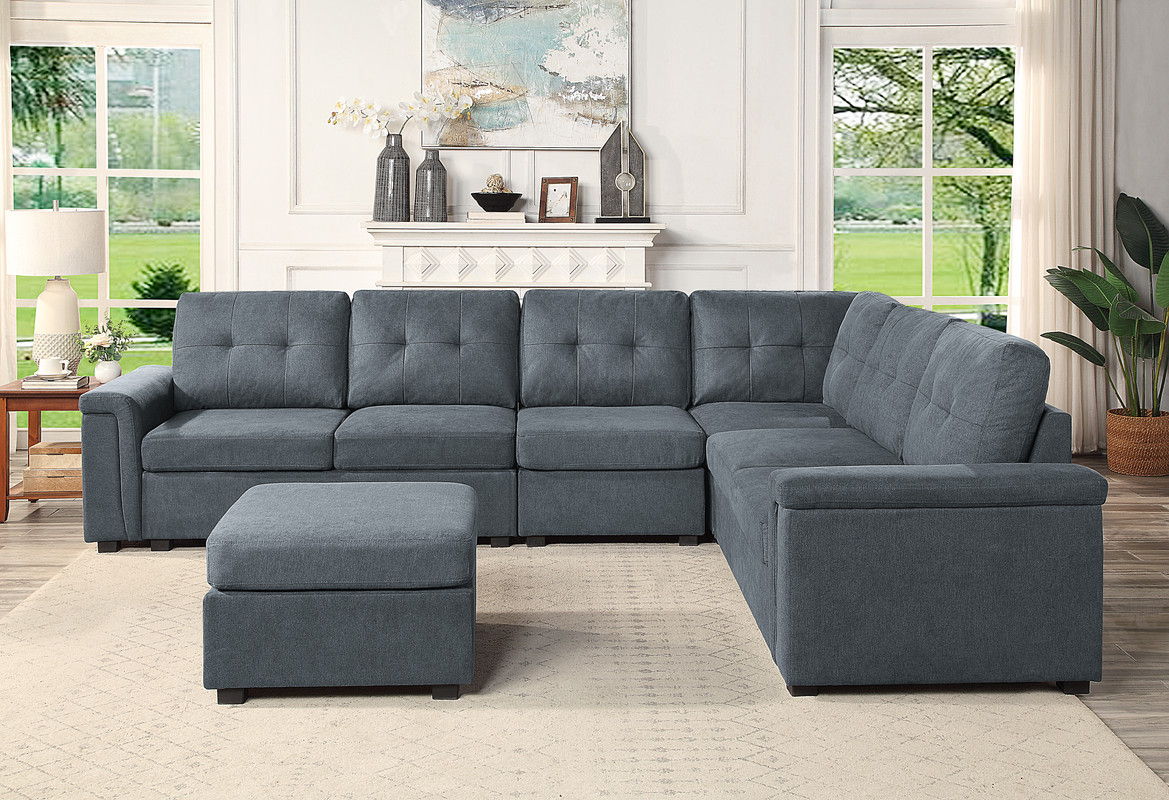 Isla - Fabric Sectional Sofa With Ottoman - Image 2