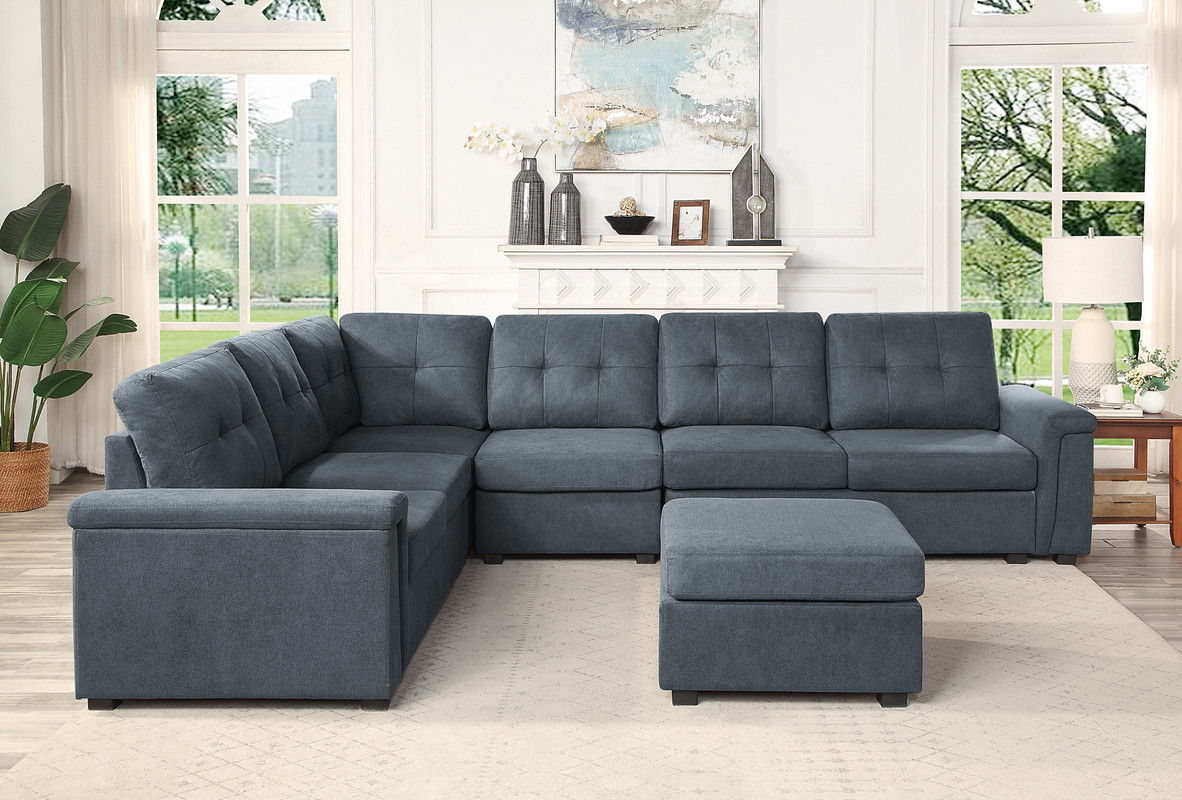 Isla - Fabric Sectional Sofa With Ottoman - Image 4