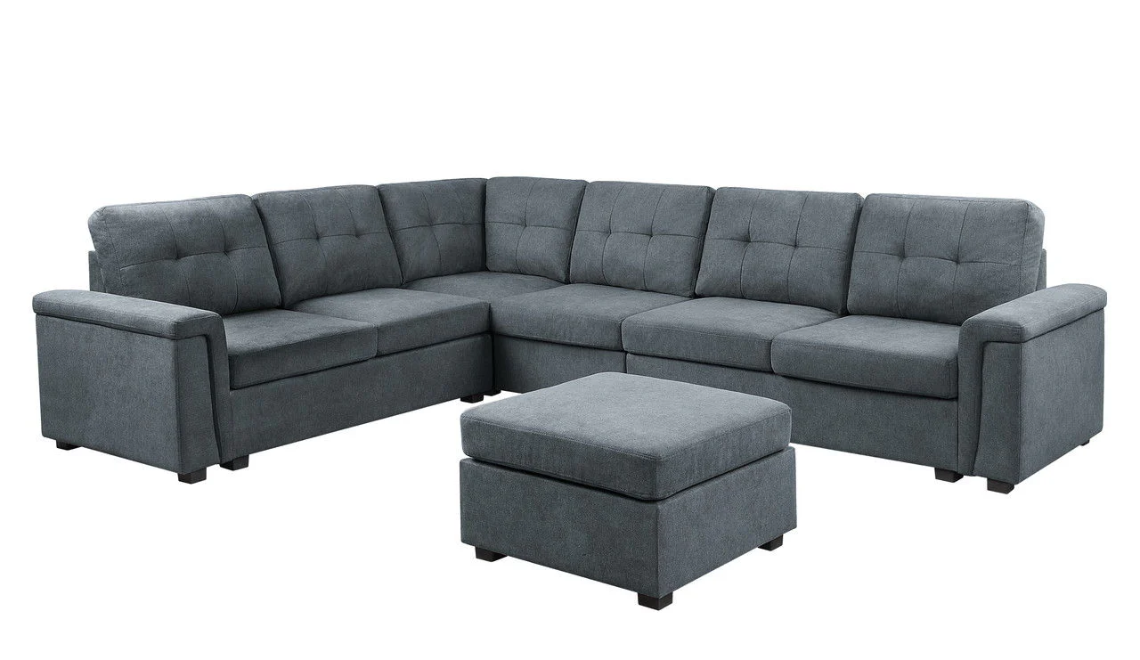 Isla - Fabric Sectional Sofa With Ottoman - Image 7