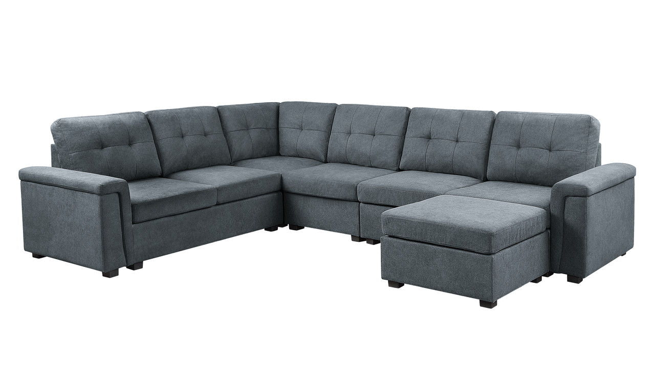 Isla - Fabric Sectional Sofa With Ottoman - Image 8