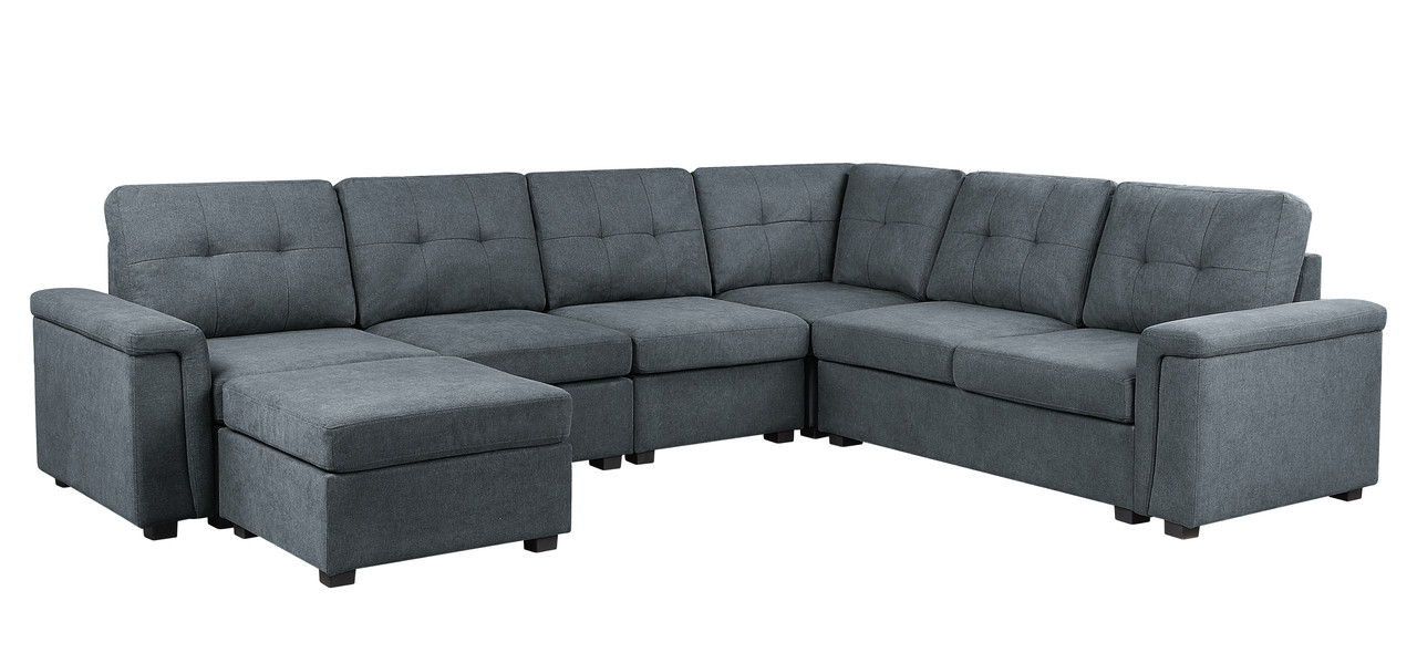 Isla - Fabric Sectional Sofa With Ottoman - Image 9