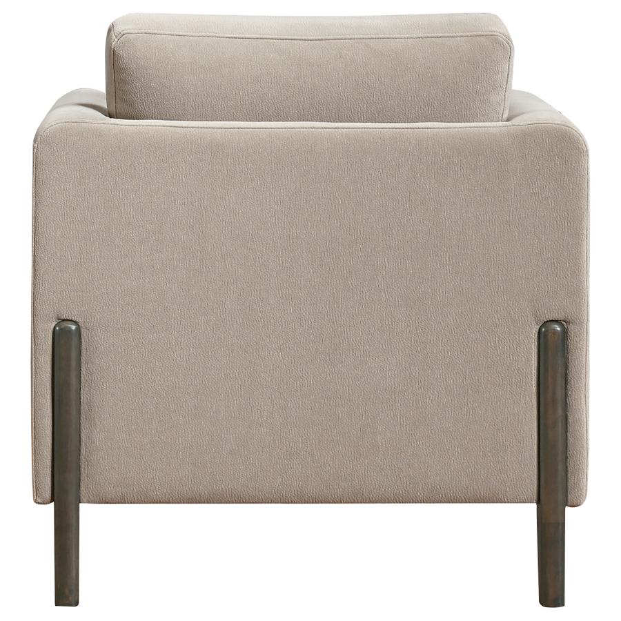 Islington - Fabric Upholstered Panel Arm Accent Chair - Taupe - Image 5