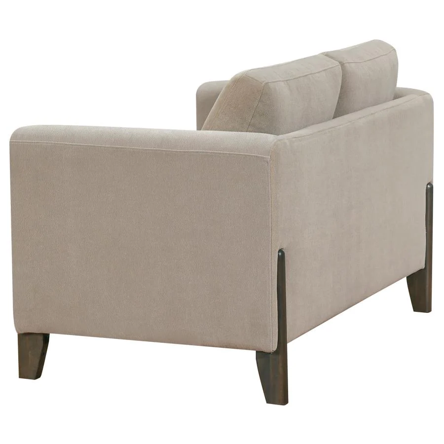 Islington - Fabric Upholstered Panel Arm Loveseat - Taupe - Image 4