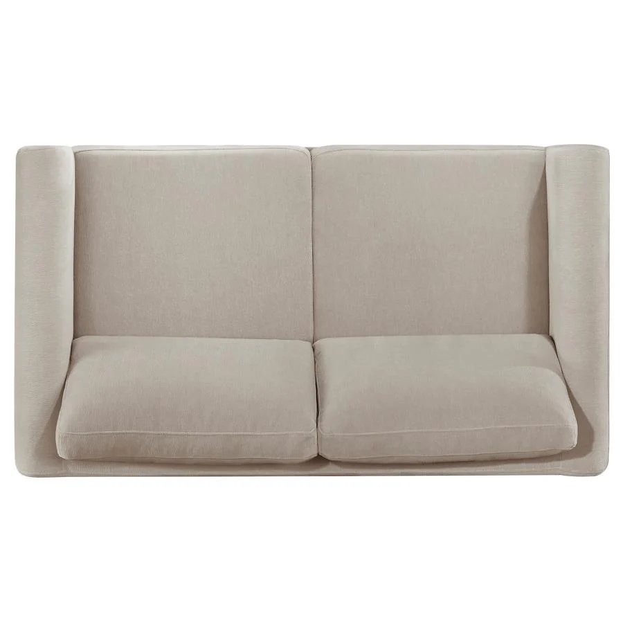 Islington - Fabric Upholstered Panel Arm Loveseat - Taupe - Image 6