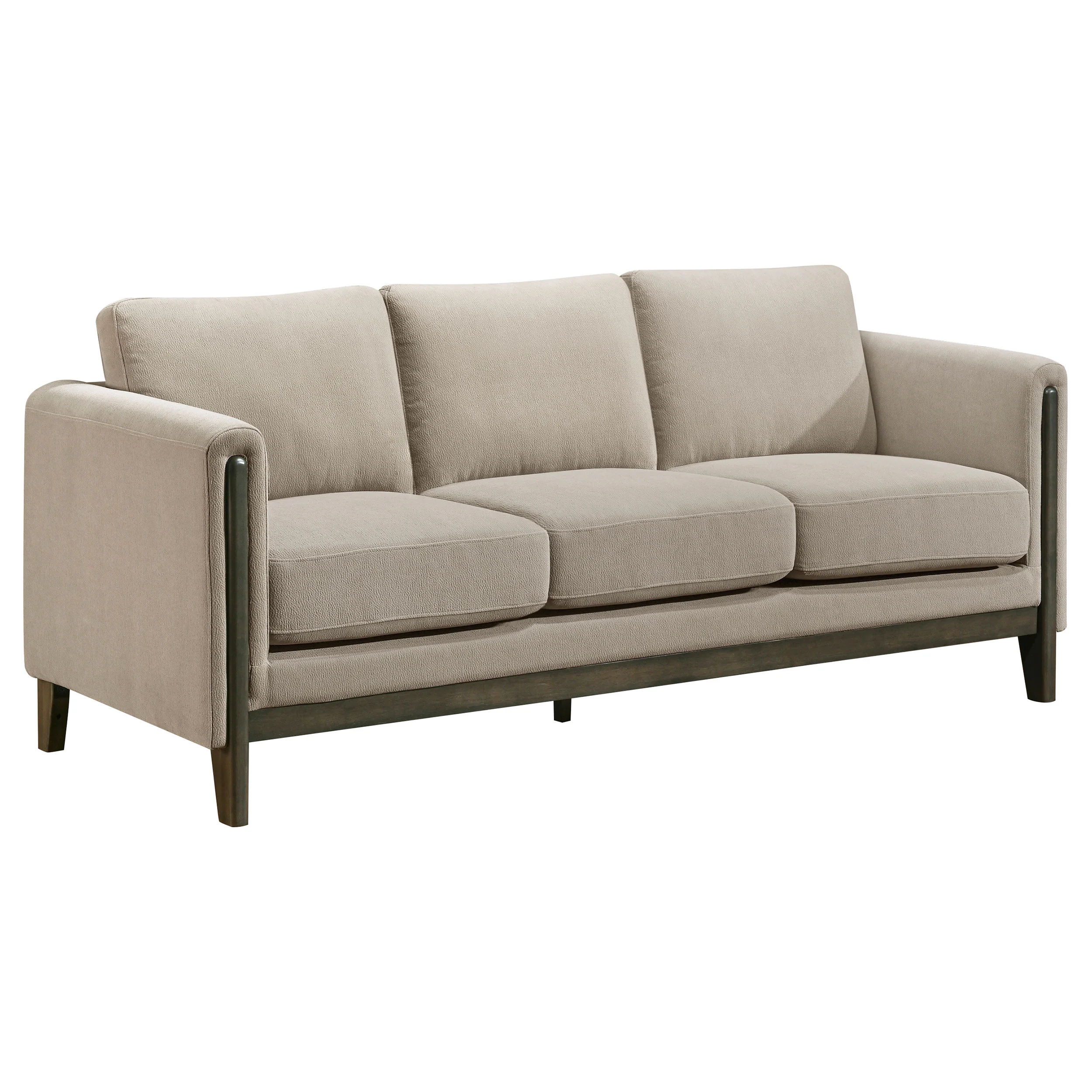 Islington - Fabric Upholstered Panel Arm Sofa - Taupe - Image 10