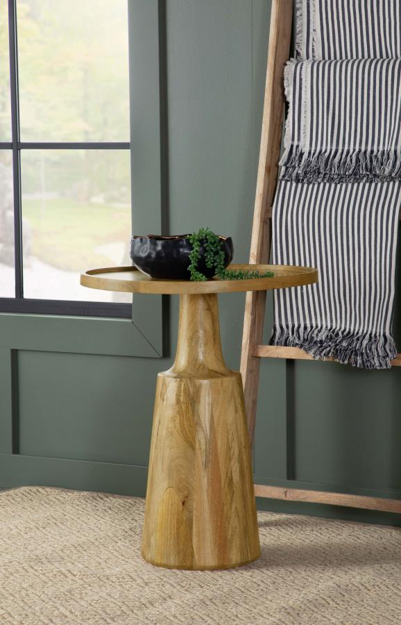 Ixia - Round Solid Mango Wood Accent Side Table - Image 4