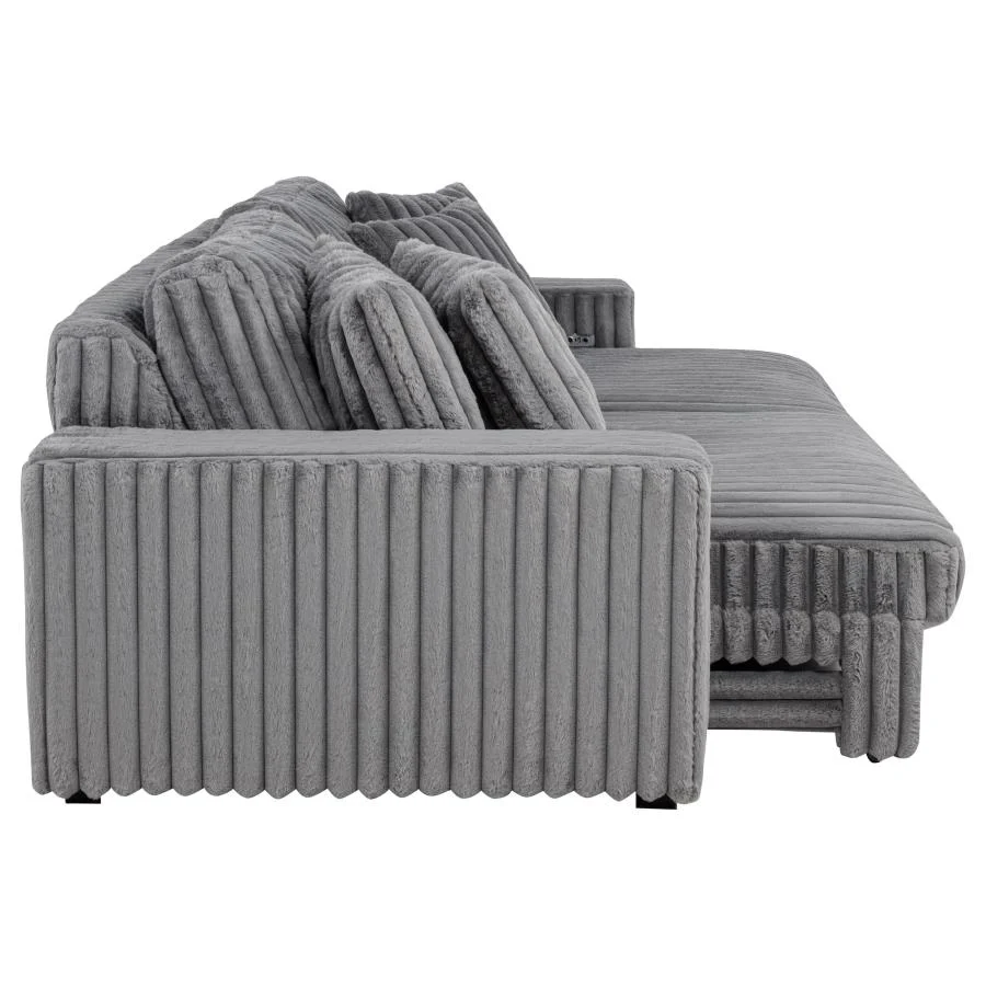 Jacana - Corduroy Upholstered Dual Power Chaise Sofa - Image 34