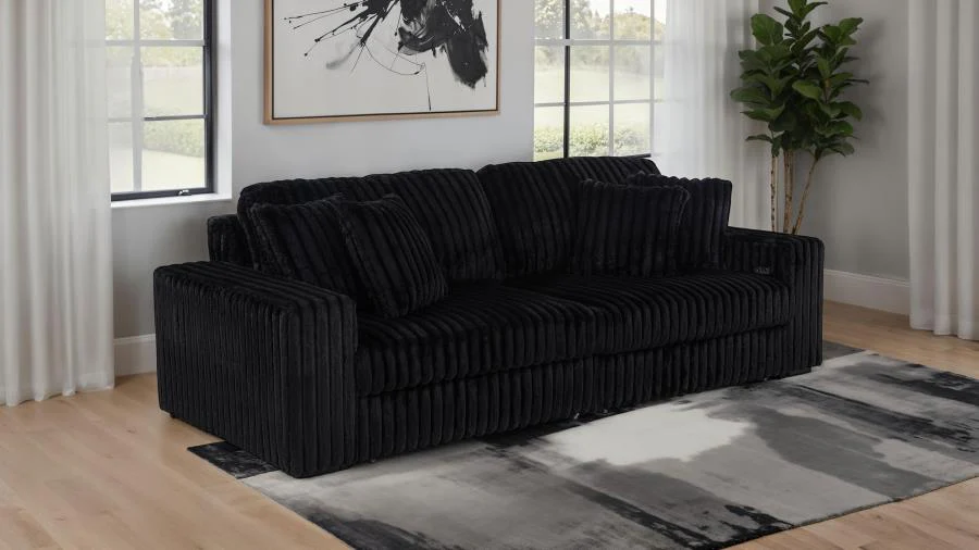 Jacana - Corduroy Upholstered Dual Power Chaise Sofa - Image 6