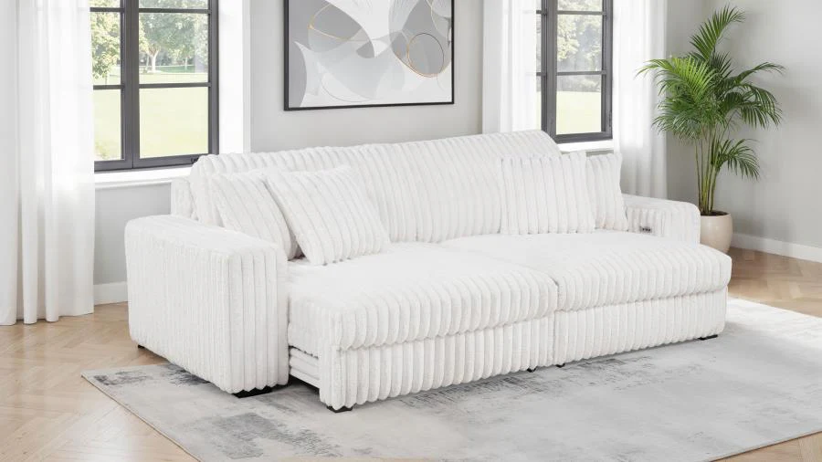 Jacana - Corduroy Upholstered Dual Power Chaise Sofa - Image 8